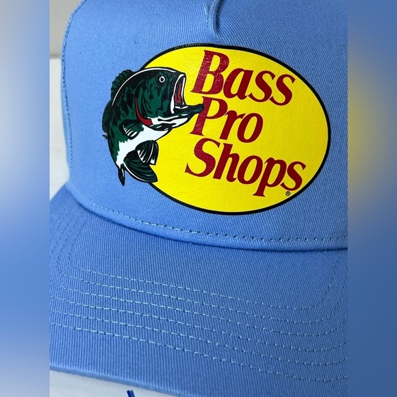 NWT Brand New Bass Pro Shop Light Blue Mesh Back Trucker Har Cap Unisex - Picture 3 of 8